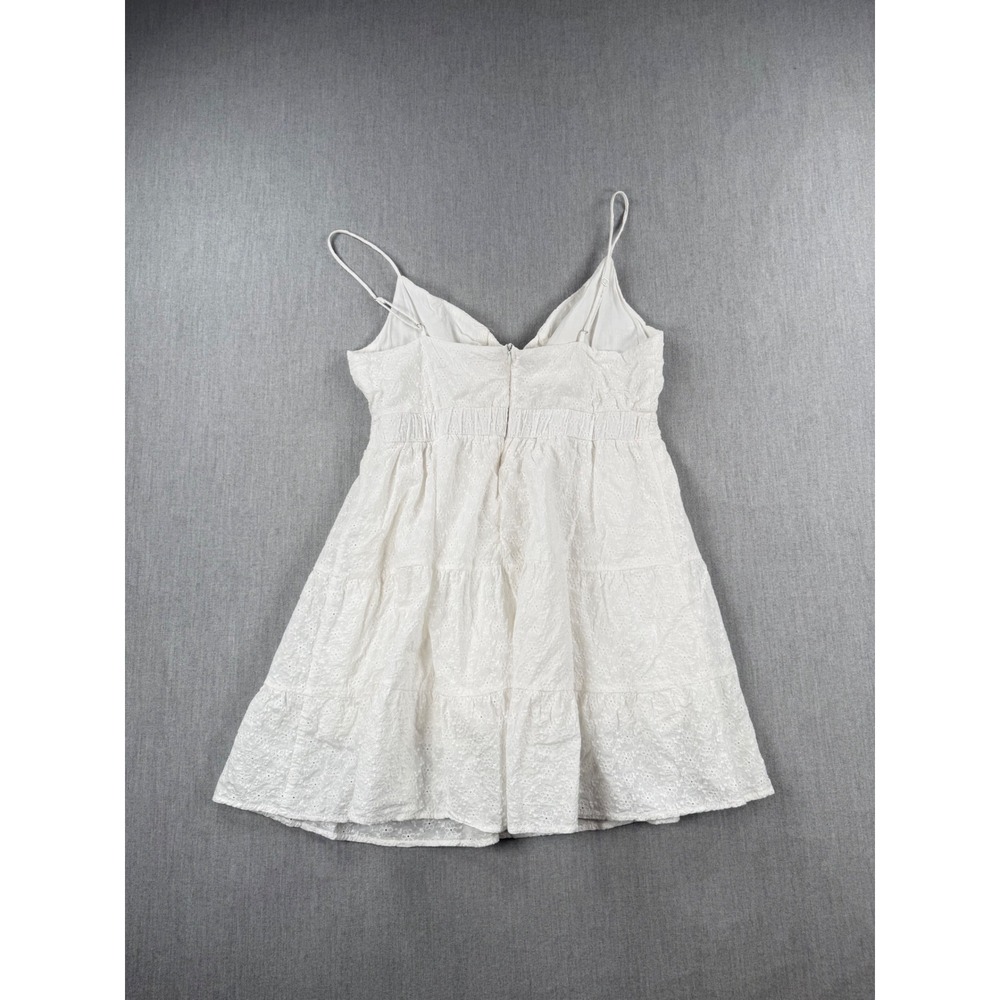 Lost + Wander White Eyelet Tiered Mini Dress Recycled Cotton WDWB03537 Womens - Picture 3 of 7